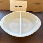 Glasbake/jeannette J-239 Oval Divided Casserole Dish Made In Usa Used. Price: $29.99.