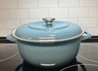 Marten Storck Dutch Oven 1873 Enameled Iron Blue 5.3 Qt Handcrafted Germany Used. Price: $64.99.