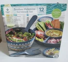 Members Mark 12 Piece Bamboo Serveware Set New In Box Tray Bowl Plates Lids. Price: $23.97.
