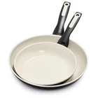 Greenpan Rio Healthy Ceramic Nonstick 8" And 10" Frying Skillet Set Pfas-... New. Price: $64.47.