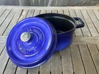 Staub La Cocotte 20 Enameled Cast Iron Pot With Lid- Royal Blue Used. Price: $100.00.