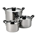 Tramontina Pan Nesting Set Stainless Steel Tri-ply Clad Sauce Stock Pots 6-PIECE New. Price: $287.44.