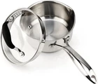 Avacraft Stainless Steel Saucepan With Glass Strainer Lid, Two Side Spouts For New. Price: $101.35.