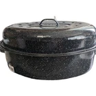 Granite Ware 18-INCH Covered Oval Roaster Black, Dishwasher Safe New. Price: $29.95.