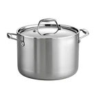 Tramontina Stock Pot 8 Qt Round Tri-ply Clad Stainless Steel Lid Induction Ready New. Price: $109.19.