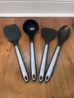 Calphalon Nylon Cooking Utensils Black Gray Set Of 4 Slotted Spoon Spatula Wok Used. Price: $25.95.