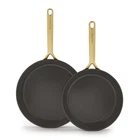 Greenpan & Ceramic 9.5" And 11" Frying Skillet Set, Black New. Price: $72.75.