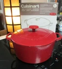 Cuisinart Dutch Oven Roaster Enameled Cast Iron Red Qt C1650-25 Pot Lid Round Used. Price: $129.00.