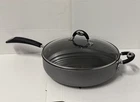 12" Bialetti Italian 5.5 Qt Non Stick Frying Pan Skillet Glass Lid Cookware Used. Price: $49.95.