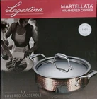 Lagostina Martellata Hammered Copper 3QT Covered Casserole New Open Box. Price: $99.87.