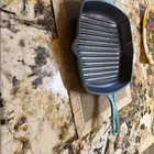 Caribbean Blue Creuset Signature Enameled Cast Iron Square Skillet Grill Pan Used. Price: $103.00.
