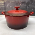 David Burke Creative Cooking 6.5 Qt Red Enamel Cast Iron Pot Dutch Over W/ Lid Used. Price: $23.20.