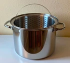 Used Wolfgang Puck Stockpot Steamer 042006 Quart 18/10 Stainless Steel No Lid. Price: $39.99.