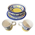 Vintage Gibson Dahlia Housewares Ceramic Hand Painted Floral Dinnerware Set 8PC Used. Price: $119.00.