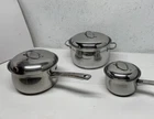 Belgique Stainless Steel Lot Saucepan Stock Pot Vent Lids 1 , 3.5 8 Qt Used. Price: $85.00.