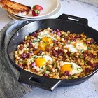 Nib Pampered Chef 12" Cast Iron Skillet #100179 Preseasoned New. Price: $60.00.