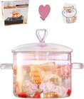 1.5L/51OZ/6CUPS, Pink Glass Pots For Cooking On Stove, Pot,. Price: $33.51.