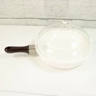 Vintage Arcoflam Ceramic Pan With Glass Lid Handle - France 10" X 2" Used. Price: $59.99.