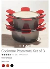 New Le Creuset Felt Cookware Protectors Of 3 Red Cerise 15.75 Inch Free Ship. Price: $18.95.