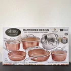 Gotham Steel Diamond Hammered 10-PIECE Copper Nonstick Aluminum Cookware Set New. Price: $169.99.
