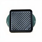 Le Creuset Cast Iron Grill 9.5 Inch Square Green Used. Price: $92.00.