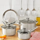 Mainstays Stainless Steel 10PC Cookware Set New. Price: $30.99.