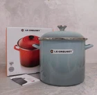 Creuset Enameled Steel 12-QUART Stockpot In Sea Salt New. Price: $129.95.