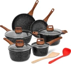 Eslite Life Nonstick Cookware Sets, Pcs Set, BLACK-12 New. Price: $173.83.
