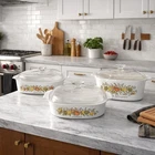 Corningware Casserole Dish Set Spice Of Life A1.B A10B A3B With Lids Usa Used. Price: $62.99.