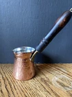 Demmex Hammered Copper Coffee With Wooden Handle. 6 Oz Excellent Condition Used. Price: $25.00.
