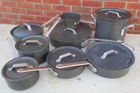 15 Piece Commercial Calphalon Anodized Aluminum Cookware Set 8 Pans - 7 Lids Nsf Used. Price: $275.00.