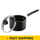 Farberware 3 Quart Nonstick Straining Sauce Pan With Spout, Black New. Price: $48.99.