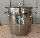 All Clad 8 Qt Pot With Strainer & Lid Heavy Duty Stainless Steel Mastercrafters Used. Price: $99.00.
