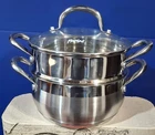 Parini Cookware 3.5 Quart Stainless Dutch Oven/steamer W/ Tempered Glass Lid Nib New. Price: $15.75.