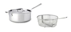 All-clad D3 Polished Tri-ply 6-QT Deep Fryer Set With Basket Lid New. Price: $149.99.