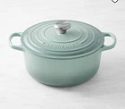 Cast Iron Round Signature Dutch Oven Size 5.5 Quart, In Sea Salt, By: Le Creuset New. Price: $295.00.