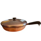 PRE-1968 Revere Ware 1801 12" Copper Clad Stainless Steel Skillet Frying Pan Lid Used. Price: $52.95.