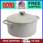 Lodge Cast Iron 5.5QT Oyster White Enameled Dutch Oven New. Price: $47.99.