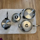 Carico Ultra Tech Stainless Cookware (7) Pan Skillet Pots T304SS Usa Core Used. Price: $688.77.
