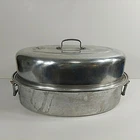 Mirro 877M Aluminum Covered Roasting Pan Vented Lid & Lift Rack Complete Vintage Used. Price: $49.95.