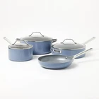 7PC Nonstick Ceramic Coated Aluminum Cookware Set Blue - Figmint New. Price: $64.99.