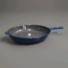 Creuset Cast Iron Enamel Double Spout Skillet Fry Pan France Blue #26 Vintage Used. Price: $48.99.
