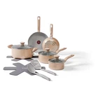 T-fal 12PC Simply Ceramic Cookware Set Beige New. Price: $64.99.