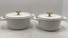 Tramontina 4-QUART & 6-QUART Enameled Cast Iron Round Dutch Ovens White Open Box New. Price: $40.00.