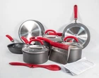 Rachael Ray 11 Piece Create Delicious Hard Anodized Nonstick Cookware Set Used. Price: $109.29.