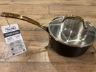 Viking 3 Ply Black Copper Gold Medium Sauce Pan 2.25 Qt With Glass Lid New. Price: $78.95.