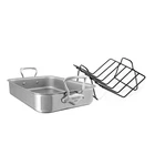 Mauviel M'cook 5-PLY Stainless Steel Roasting Pan With Rack And Cast New. Price: $349.95.
