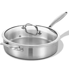 Lolykitch 5 Quarts Tri-ply Stainless Steel Saut Pan 12 Inch, Qt, Silver New. Price: $58.35.