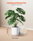Pot, 12-INCH Large Cylinder Planter With Drainage Holes, Non-slip Pads & New. Price: $154.32.