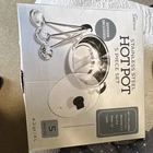 Lexi Home Stainless Steel Hot Pot 5 Piece Set With Divider, Glass Lid, Ladle New. Price: $25.00.